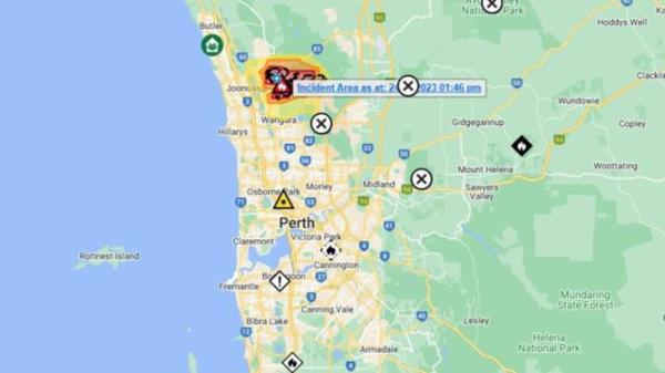 Perth fire on Friday. Picture Emergency WA.JPG