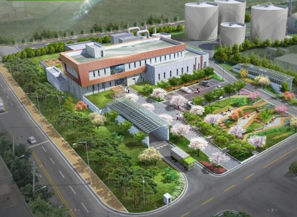 A rendering of the proposed food waste biogasification facility in Pohang, North Gyeo<em></em>ngsang Province, scheduled to be completed by 2027. (Pohang)