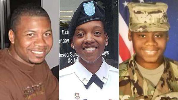 These undated photos from the US Army Reserve Command show Sgt. William Jerome Rivers, 46, Spc. Kennedy Ladon Sanders, 24, and Spc. Breo<em></em>nna Alexso<em></em>ndria Moffett, 23.