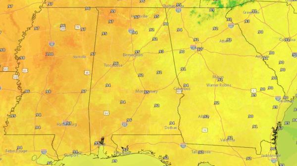 100度吗？一遍吗？本周天气预报称阿拉巴马州再次出现高温天气