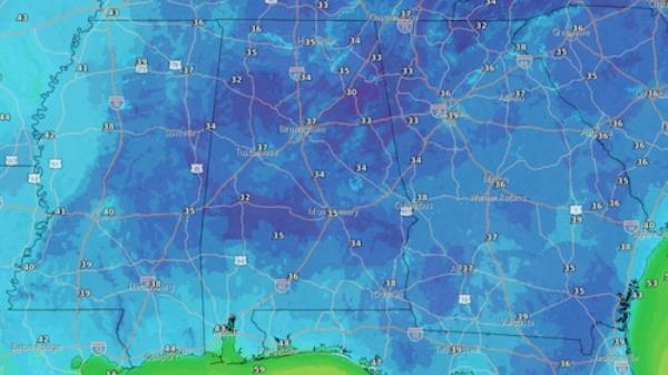 Saturday-Sunday lows